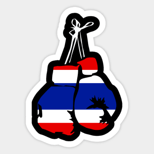 Thailand Boxing Gloves Thai Flag for Thai Boxing Sticker